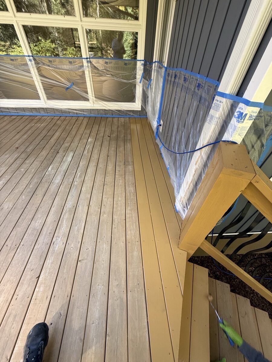 Deck staining project by Rock's Painting in the Tri-Cities