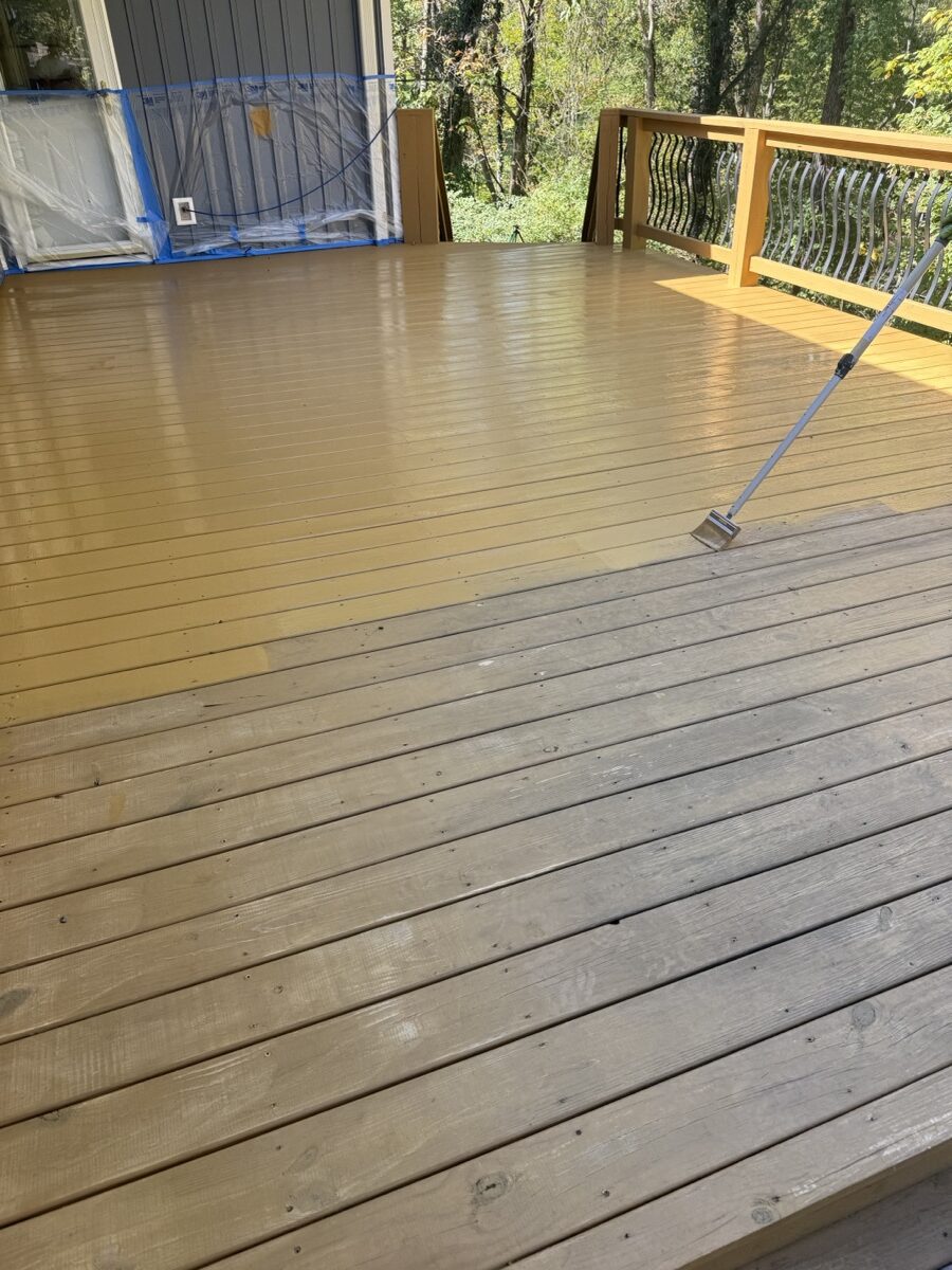 Deck staining project by Rock's Painting in the Tri-Cities