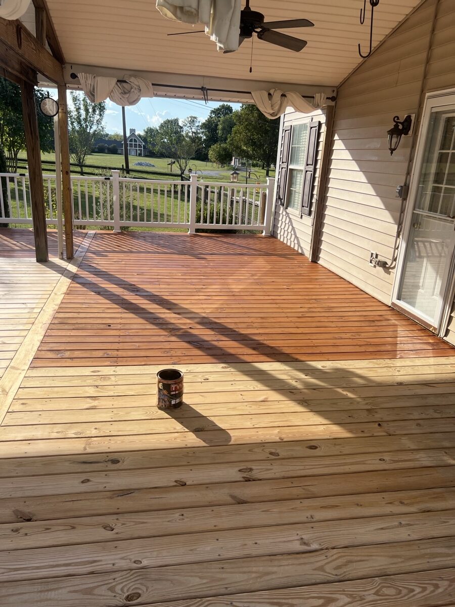 Deck staining project by Rock's Painting in the Tri-Cities